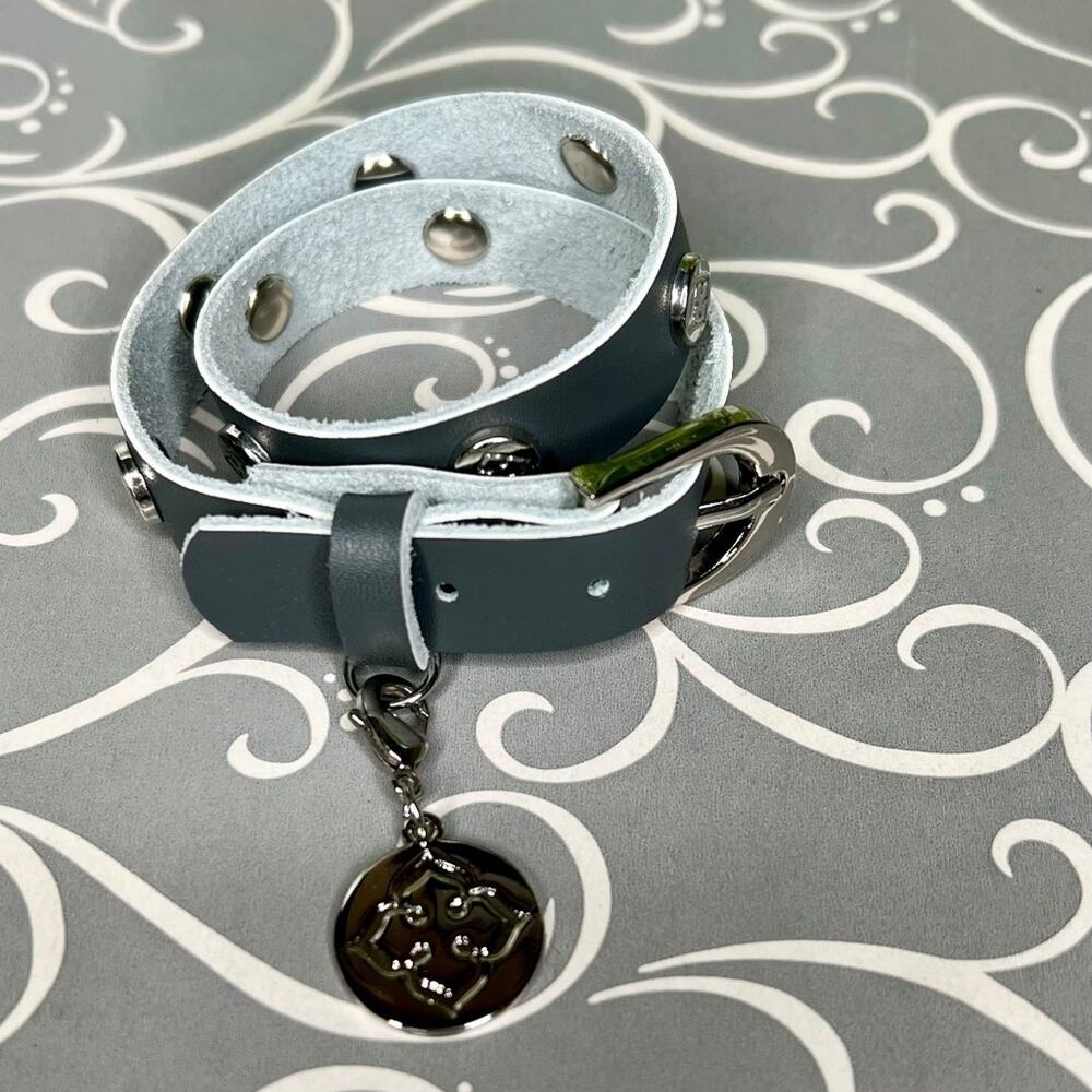 PopCharm Leather Bracelet - Gray